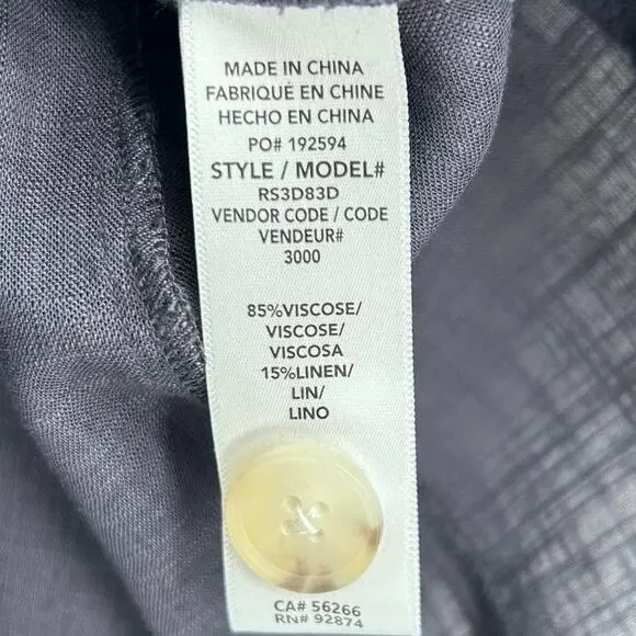 Splendid Linen Blend Button Front Shift Dress Blue Sleeveless M Lightweight - Picture 7 of 12